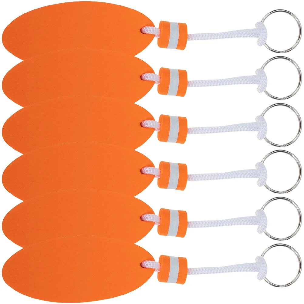 

6 Pcs Floating Key Chain Fishing Charm Buoy Eva Keychain Boating Must Haves Small Water Keychains