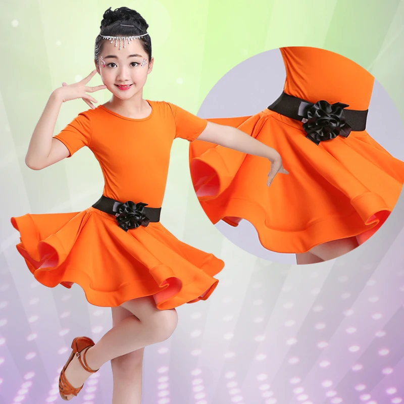 

2023New children 's Latin dance clothes children' s girls Latin dance skirt competition test Performance clothing JU PAO PAO