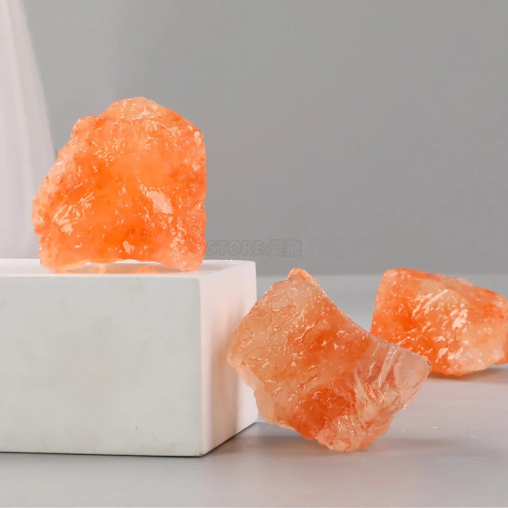 

ST7 Natural Raw Orange Crystals Rough Stones Mineral Healing Crystals Gemstones Specimens Collectible Home Decor