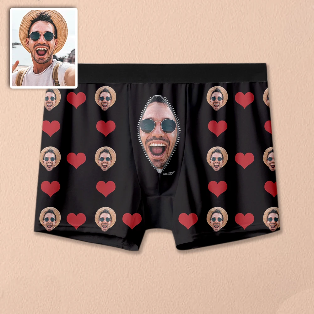 Seamless Pattern Custom 3D Print Photo Gift Soft Man Underwear Image Men Boxer Pants Breathable Comfortable Underpants Customize