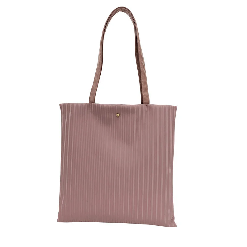 

Women Bag PU Handbags for Female Shoulder Bag Large Capacity Tote Bas Solid Color Striped Travel Bag Ladies Shopper Bag New