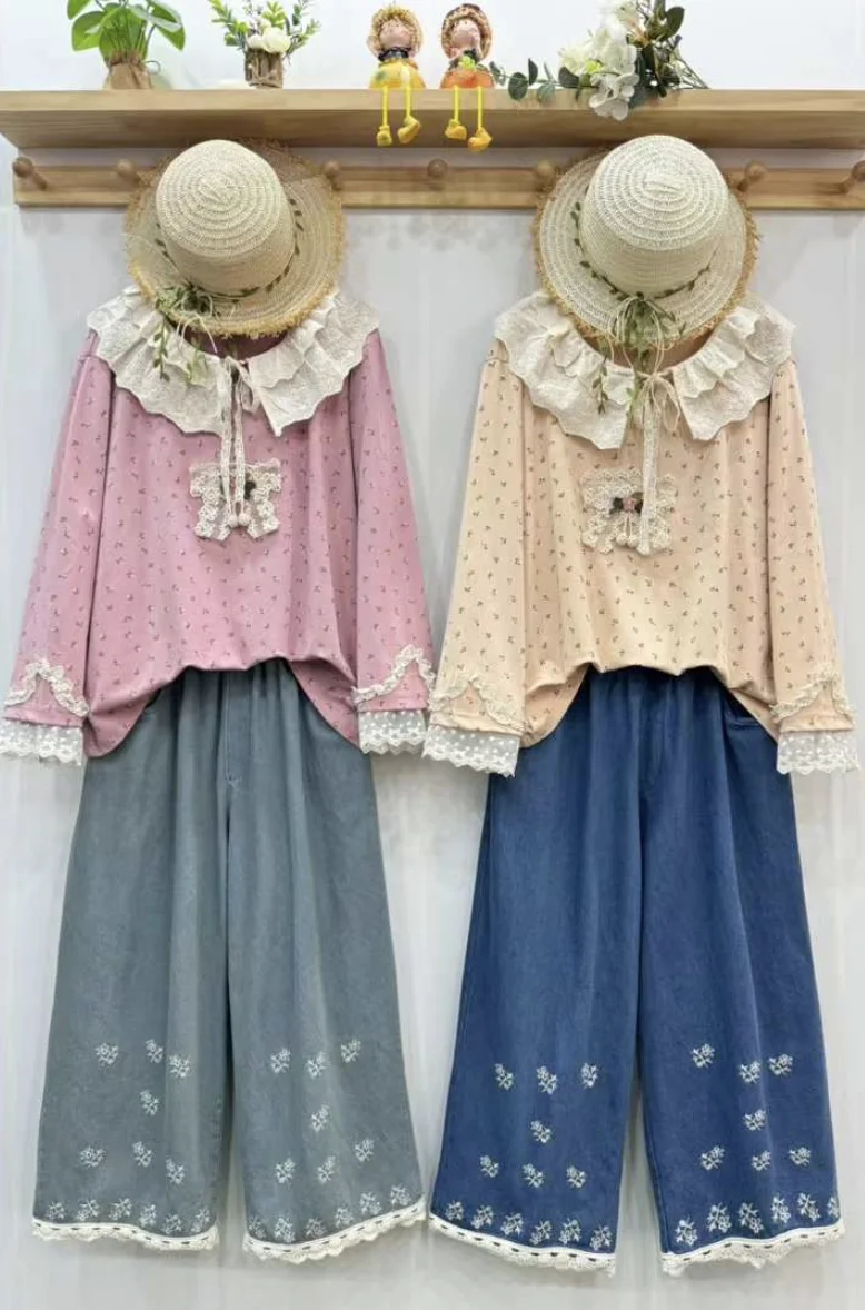 Хлопковая футболка с длинным рукавом Mori Girl