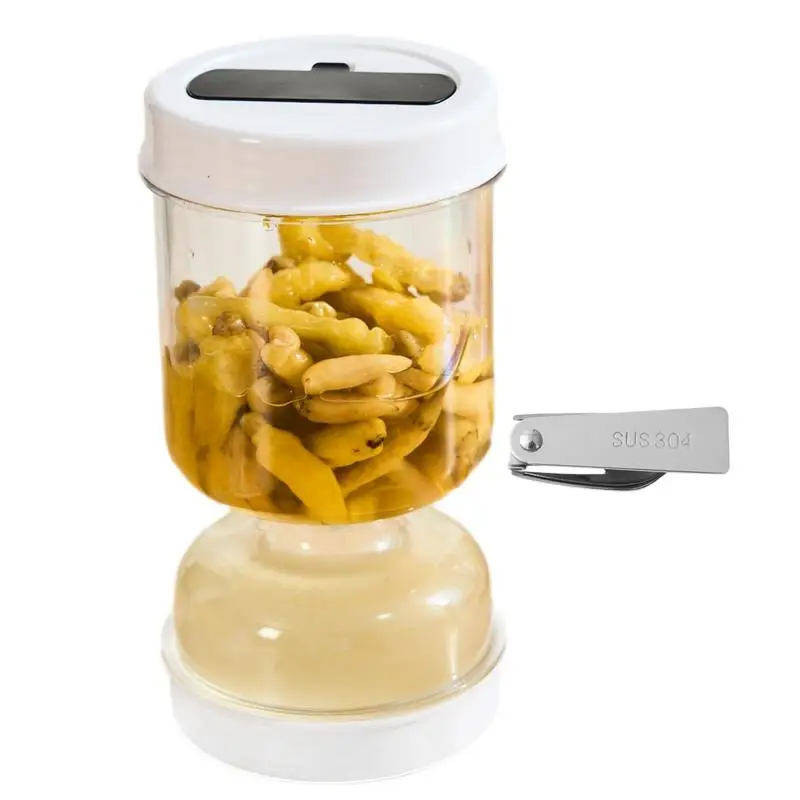 

Pickle Container With Strainer Pickle Draining Jar Pickle Storage Wet And Dry Separation Leak-proof Lid Design For Canned