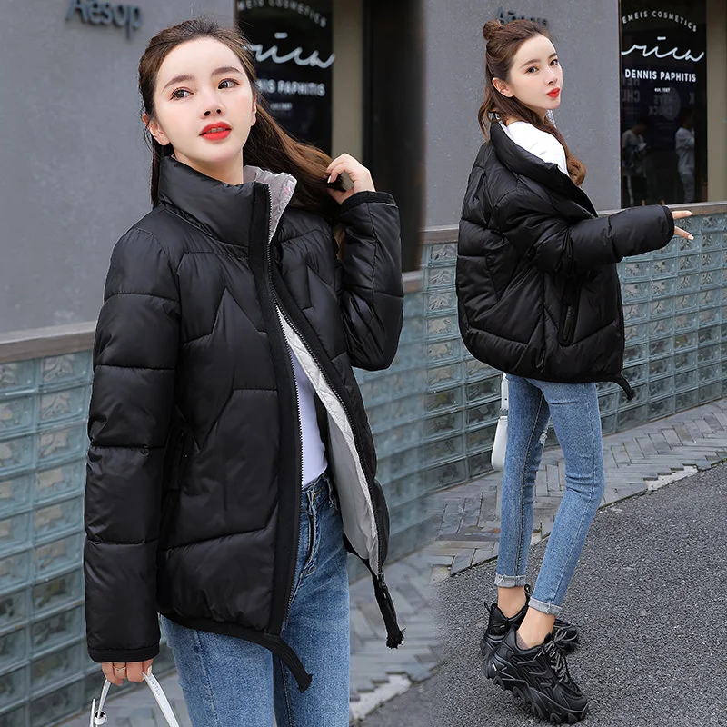 Cotton Padded Women's 2022 Autumn New Jacket Stand Collar Thickening Warm Womens Winter Clothing Outerwear Long Sleeve Jacket