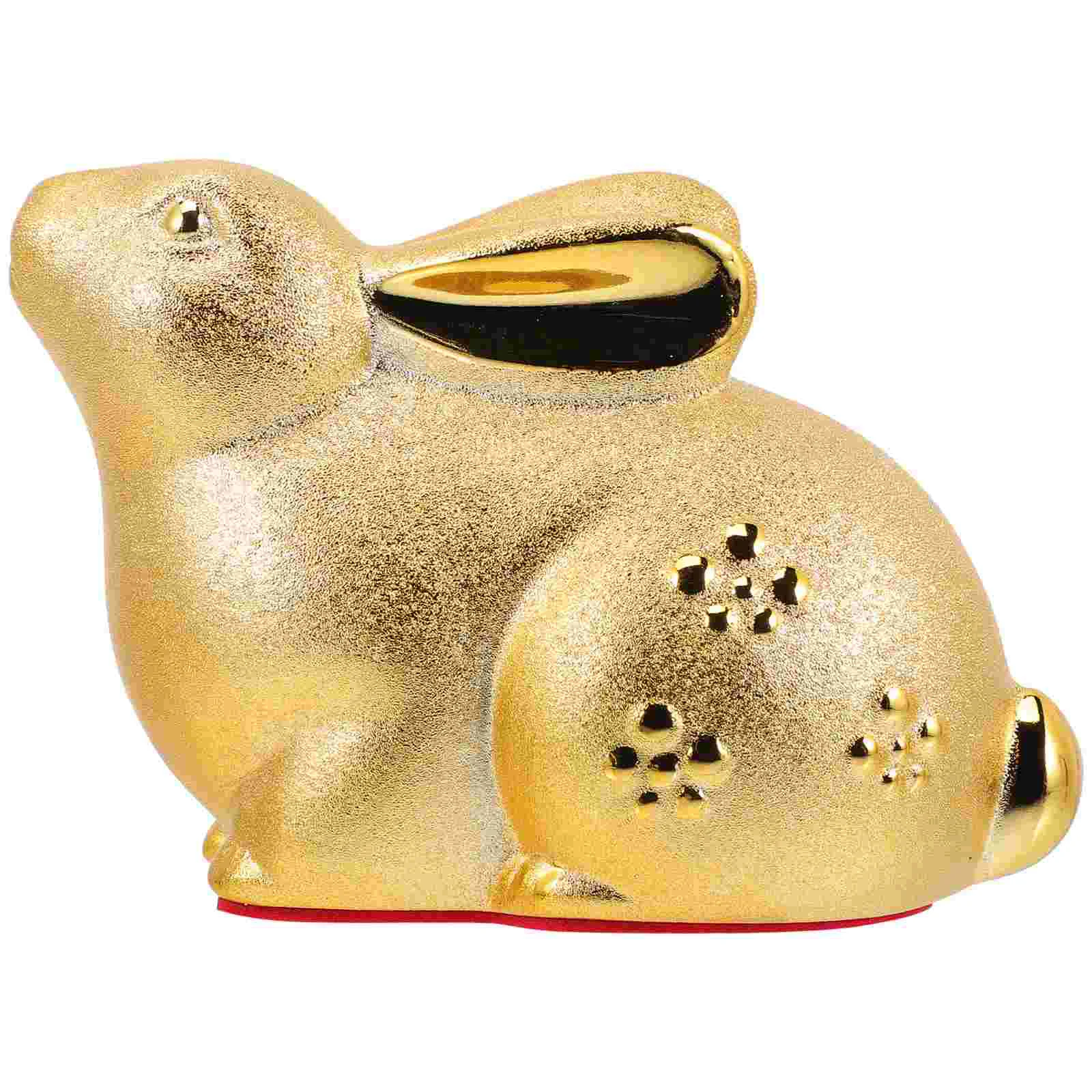 

Bank Rabbit Piggy Money Bunny Saving Jar Figurine Pot Kids Zodiac Animal Chinese Year Cartoon Statue Shui Feng Box Ceramic Banks