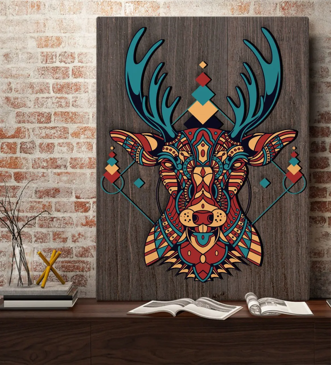 

Холщовый стол BK Home Deer Design, 70x100 см-1