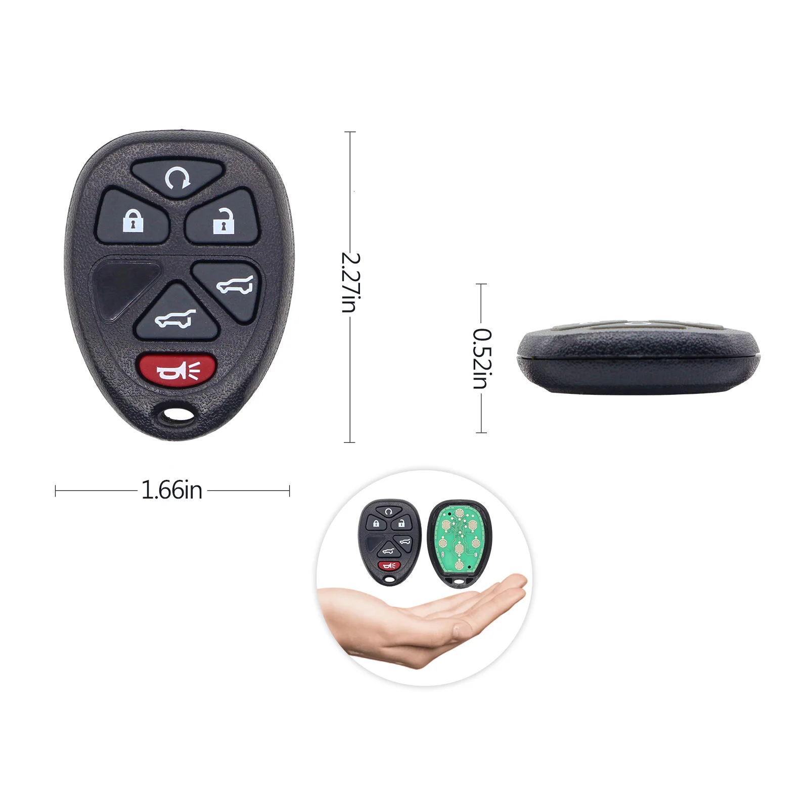 6-кнопочный дистанционный автомобильный ключ OUC60270/OUC60221 315 МГц для Cadillac Escalade Chevrolet