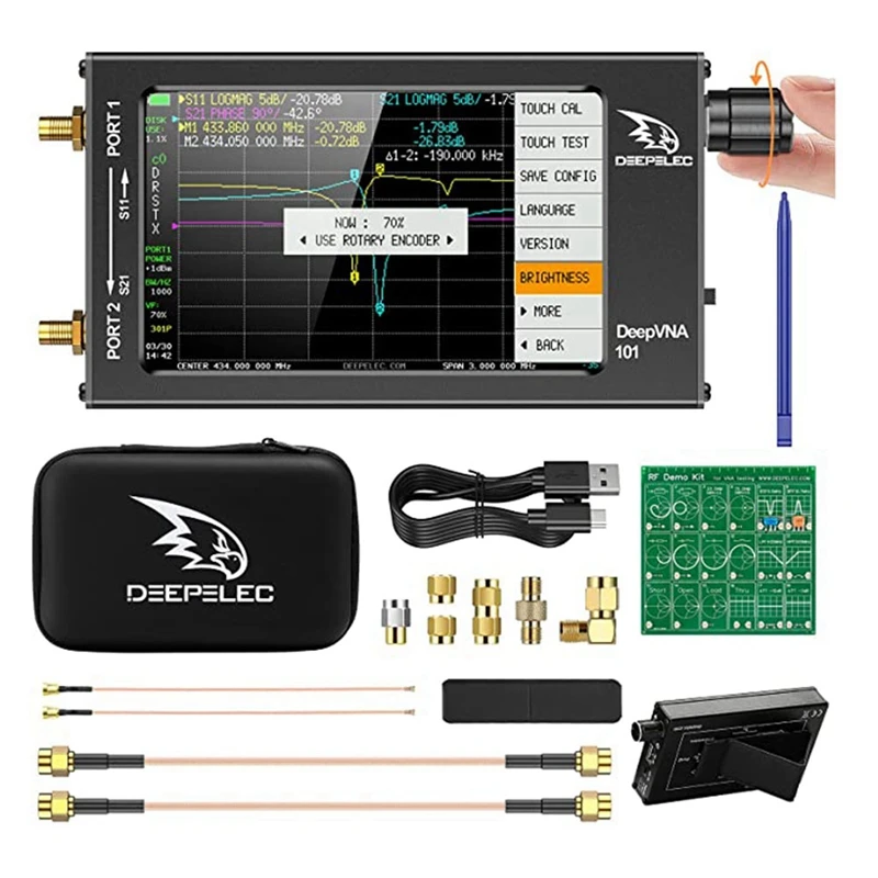 

4.3 Inch Nanovna-F Vector Network Analyzer 10Khz - 1.5Ghz,With 5000MA-H Battery & Rotary Encoder Control, For SWR HF VHF