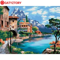 gatyztory diy painting by numbers seaside paint by numbers for adult picture frames wall photo digital painting canvas 40x50cm
