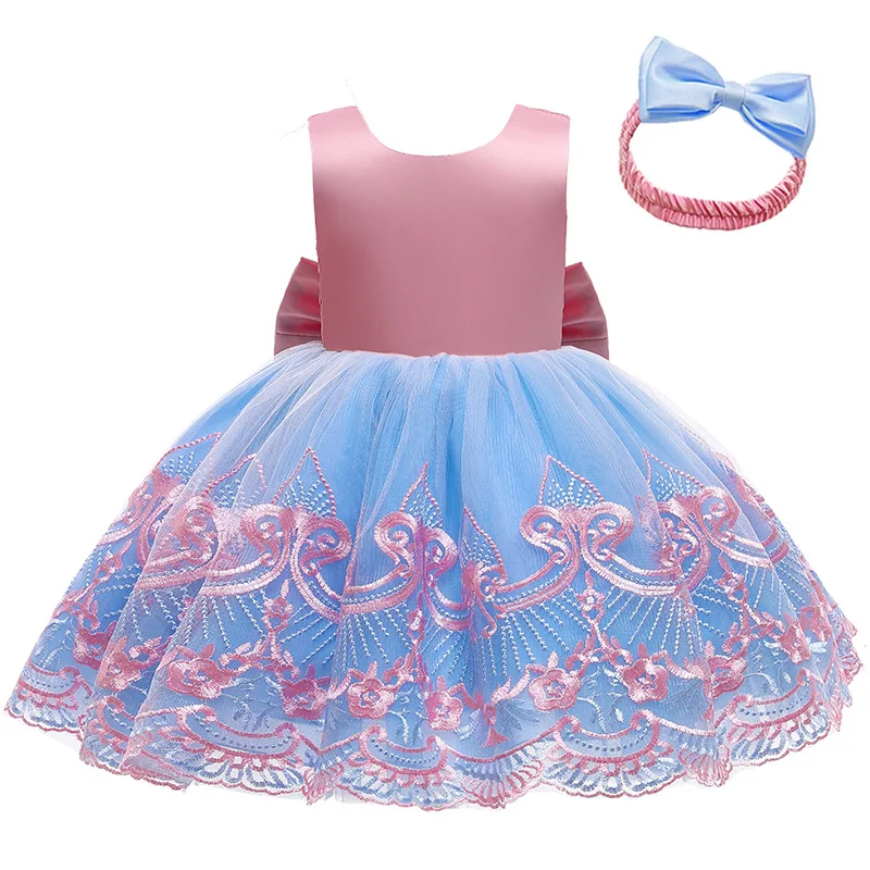 

12M Baby Kids Dresses For Girls Embroidery Infant Girl Birthday Party Dress Ball Gown Christening Dress for Baby Girl Princess