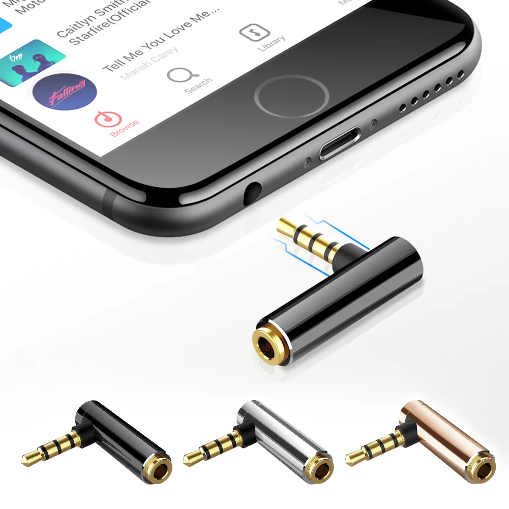 Переходник штырь-гнездо 3 5 мм 90 градусов под прямым углом | Мобильные телефоны и