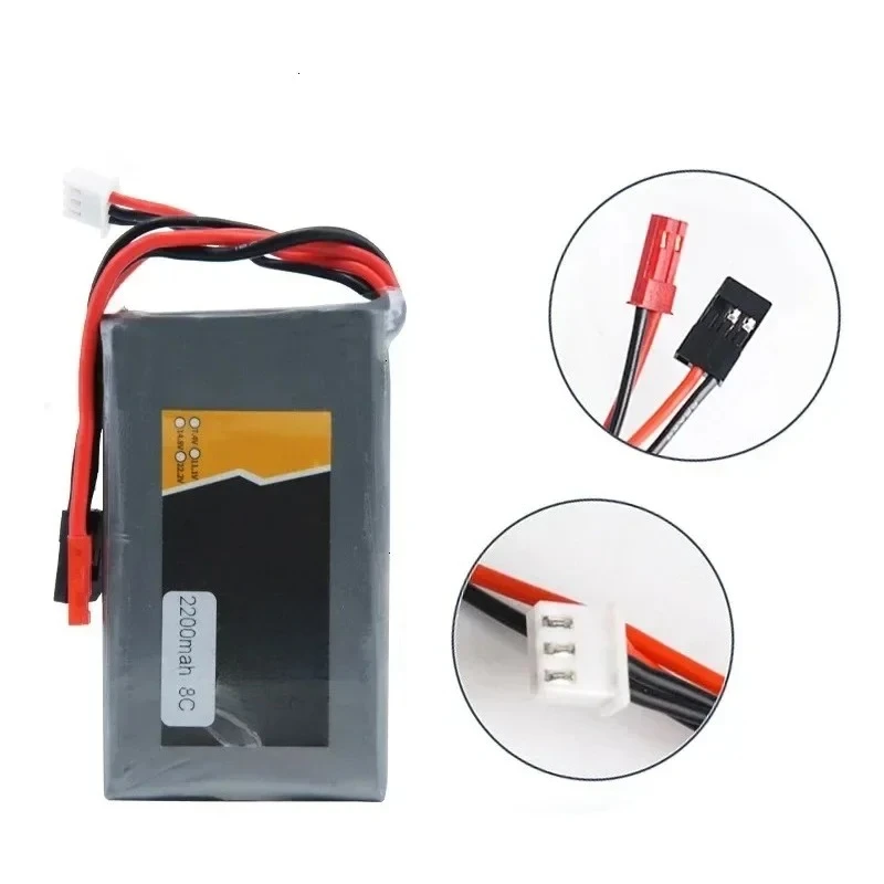 Фото Аккумулятор высокой мощности 7,4 В 2200 мАч 2S 8C LiFe для BBL1 Futaba 3P Plug для 14SG 16SZ 18SZ, аккумуляторная батарея с дистанционным управлением №2