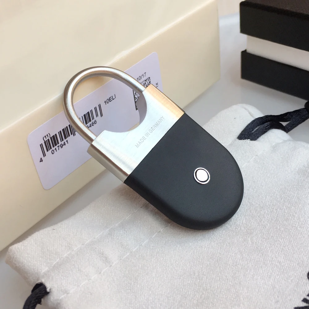 

MAS Luxury MB Black Rubber Paint Block Car Key Chain 316 Stainless Steel Ring High Quality Classic Keychain With Box
