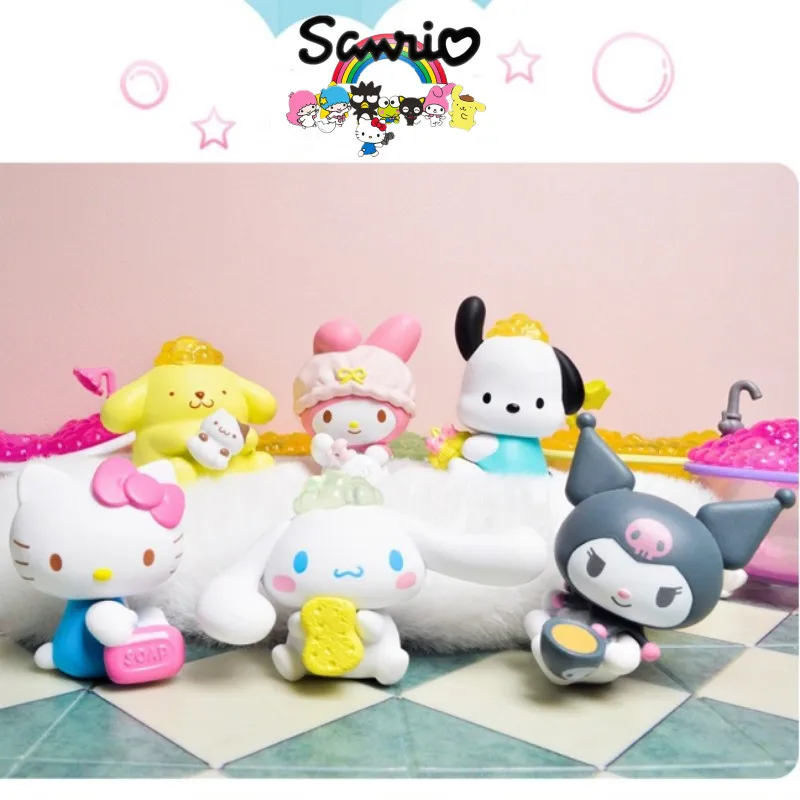 

Sanrio Model Hello Kitty Kuromi Cinnamoroll Children's Toys Birthday Gift Hand-made Cute Doll Animation Peripheral Decoration