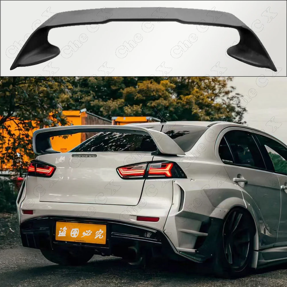 Фото Для Mitsubishi LANCER EVO черный спойлер 2008-2015 ABS материал грунтовка цвет автомобиля хвостовое крыло украшение задний багажник спойлеры крыло №1