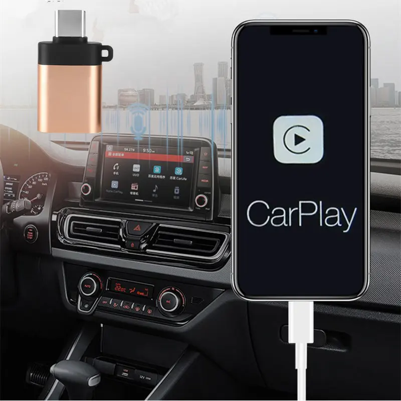 

Carplay TypeC USB Car Charger Adapter for Peugeot 206 207 208 307 308 407 508 2008 3008 5008 106 301 Auto Electronic Products
