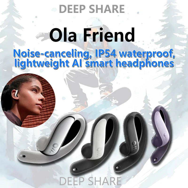 Ola Friend-Открытые Bluetooth-наушники для бега Pebble Pack Smart AI водонепроницаемость IP54 легкие