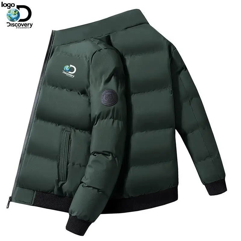 2022 New Discovery Channel Men's Cotton Stand Collar Winter Coat Thickened Warm Fashion Street Style Outdoor Jacket