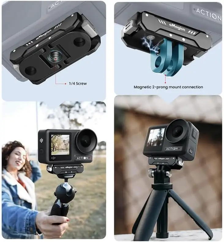 Металлическое магнитное крепление aMagisn для складного адаптера Osmo Action 5 ProOsmo Action 4Action 3, магнитные аксессуары из алюминиевого сплава (art.: 3920cd3ed0002) - 3920cd3ed0002
