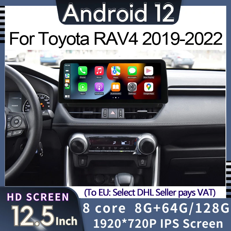 Автомобильный мультимедийный плеер Android 12 NAV радио GPS-навигация для Toyota RAV4 2020 с