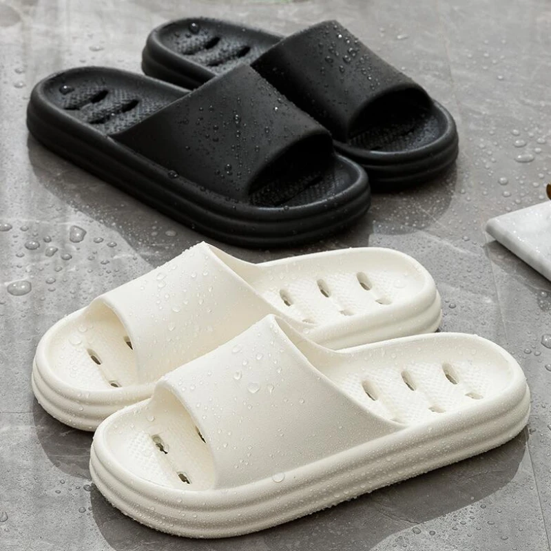 Fashion EVA Sandals Slippers for Women Simple Leaky Summer Indoor Bathroom Slippers Household Lightweight Couple Slippers