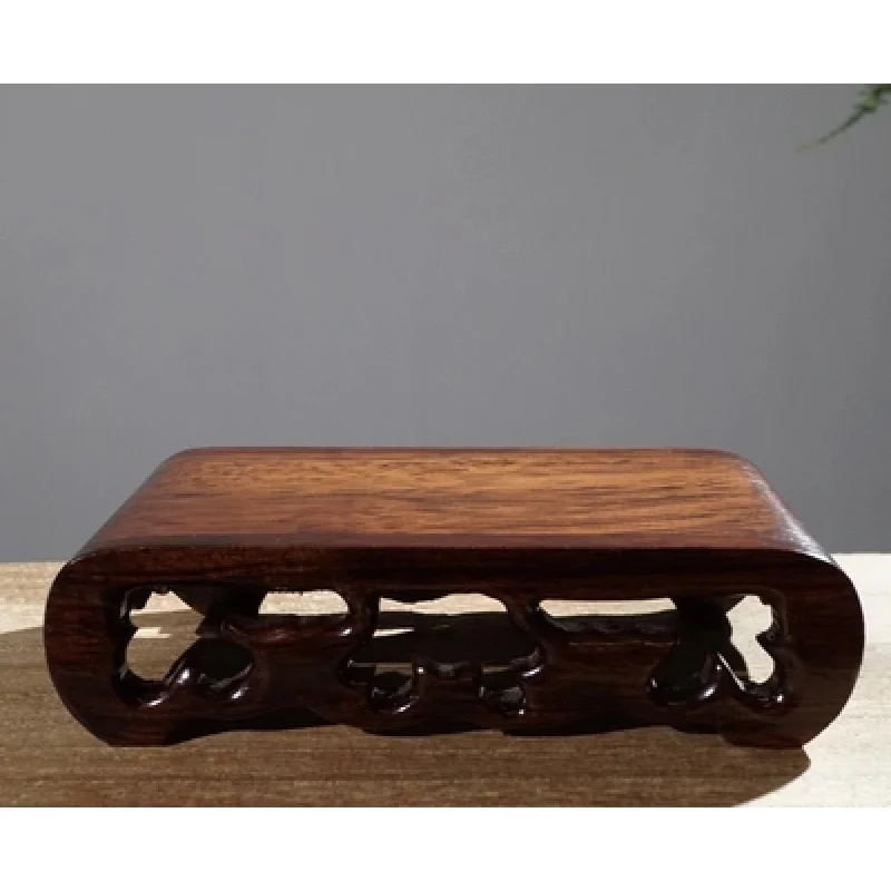 

Black catalpa scroll rectangular hollow solid wood base (W-41)A