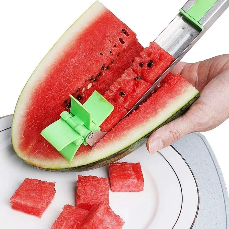 

Watermelon Cutter Stainless Steel Windmill Shape Cut Watermelon Kitchen Gadgets Salad Fruit Slicer Cutter Tool Divider Peeler