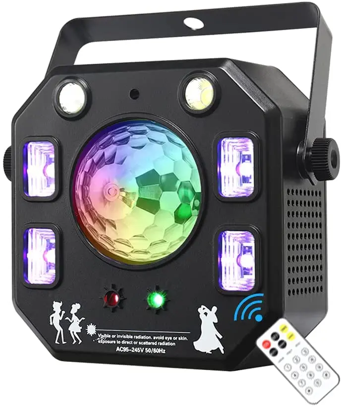 Party Light DJ Light LED Stage Light 4 In 1 with Magic Ball LED Pattern Lamp Strobe and UV Effect for Stage DJ DISCO Laser Show