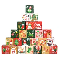 24pcsset christmas advent calendar candy boxes christmas countdown digital gift box cookie box packaging christmas paper box