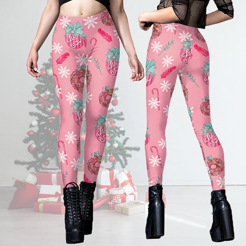 

Цветные Розовые рождественские леггинсы для косплеера, женские брюки, брюки для фантазии, брюки Y2K, платье для взрослых, Карнавальная одежда