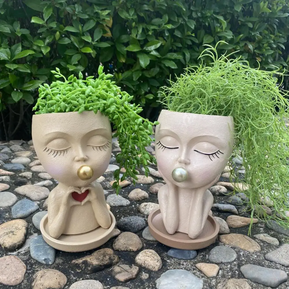 Горшок для выращивания лица с дренажными отверстиями горшок пузырьков комнатных