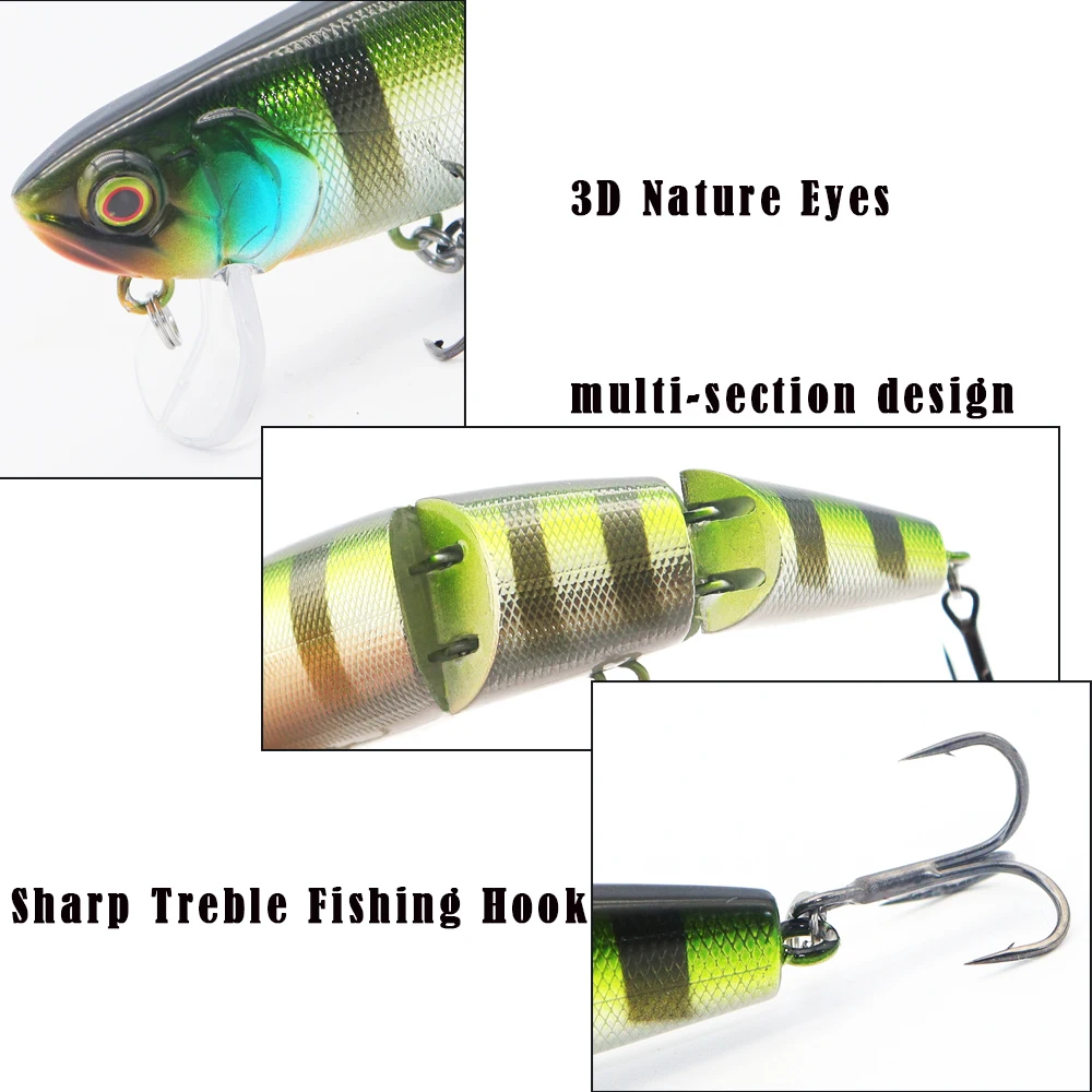 Фото Новая трехсекционная рыболовная приманка JEKEKU Lure110m20g, свимбейт, шарнирная погружная многосекционная приманка для форели, окуня, щуки №3