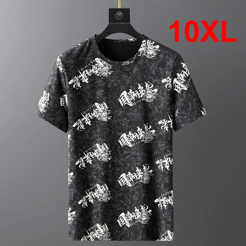 

10XL Tshirts 2022 Summer T-shirt Men Plus Size Tops Tees Male Fashion Casual Chinese Print Short Sleeve Big Size 8XL 9XL 10XL