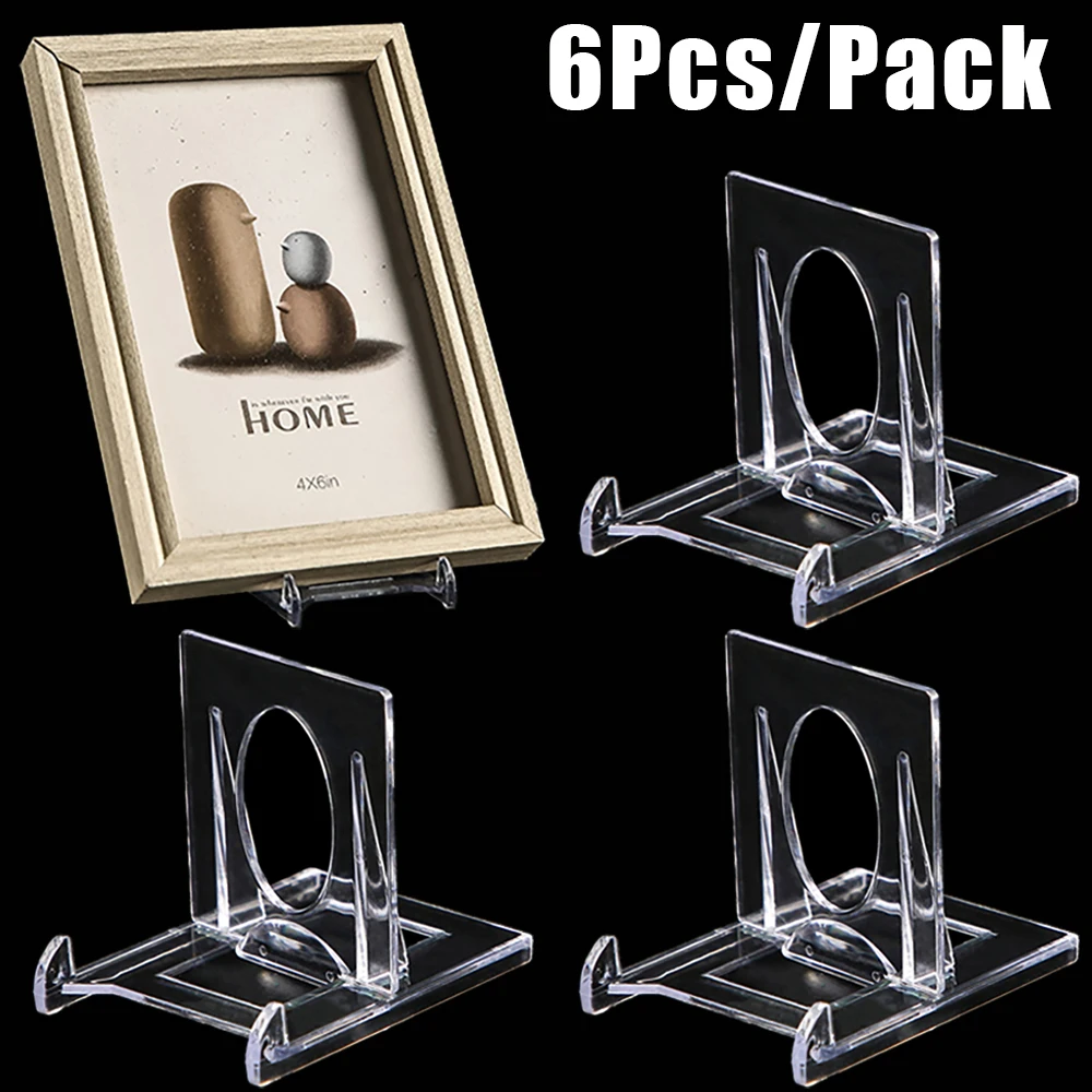 

6/1Pcs Clear Acrylic Display Stand Holder Picture Album Decorative Holder Support Multi-Function Organizer Rack Shelf Home Decor