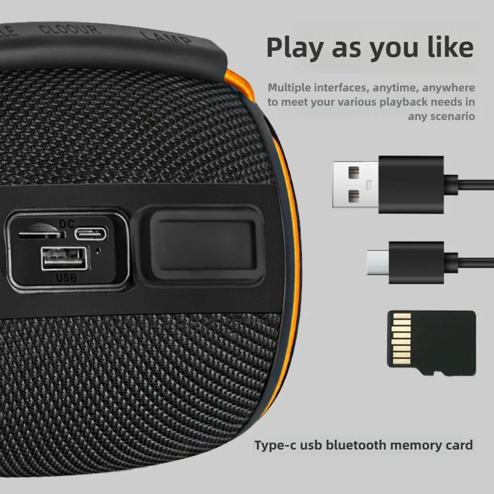 Фото OKOP Bluetooth-динамик, портативный уличный динамик, атмосферный дыхательный светильник, сверхдлительный срок службы батареи, динамик для вечеринки, кемпинга, TF USB №5