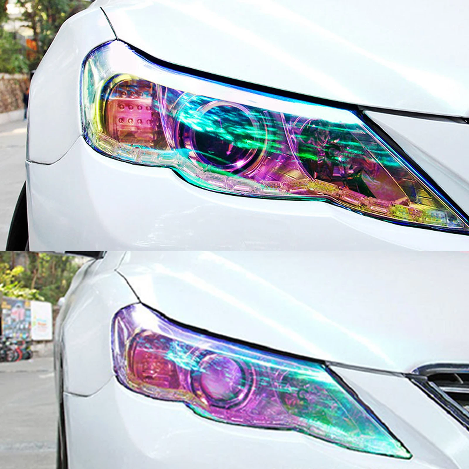 

120X30cm Chameleon Headlight Taillight Color-Changing FilmTransparent Tint Vinyl Wrap Sticker Light Film Car Accessories