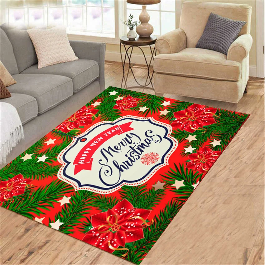 

Christmas Carpet On The Floor 3D Animal Printed Big Carpet Living Room Soft Sponge Bathroom Mat Absorb Anti-slip dropship
