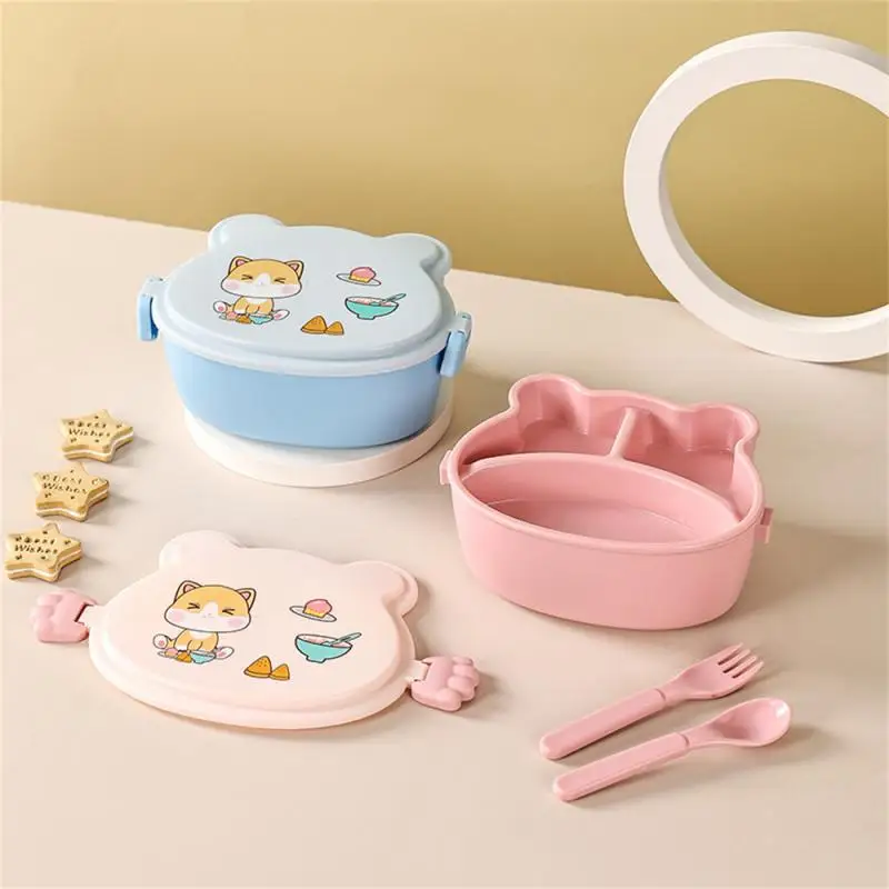 

Cute Double-layer Cartoon Lunch Box Primary School Student Lunch Box Can Be Heated In Microwave Oven Lunch Box Portable Kitchen