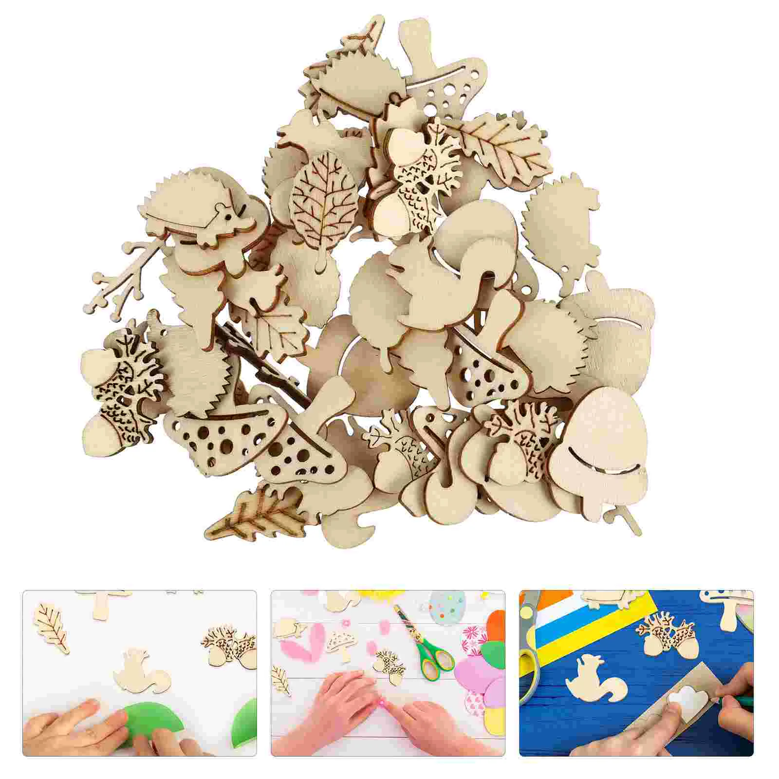

Wood Wooden Diy Crafts Slice Craft Unfinished Christmas Cutouts Animals Pieces Slices Painting Ornaments Kids Ornament Shapes