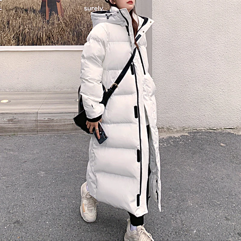 Длинный пуховик Женское пальто зима 2022 Новинка Корейская Толстая теплая парка