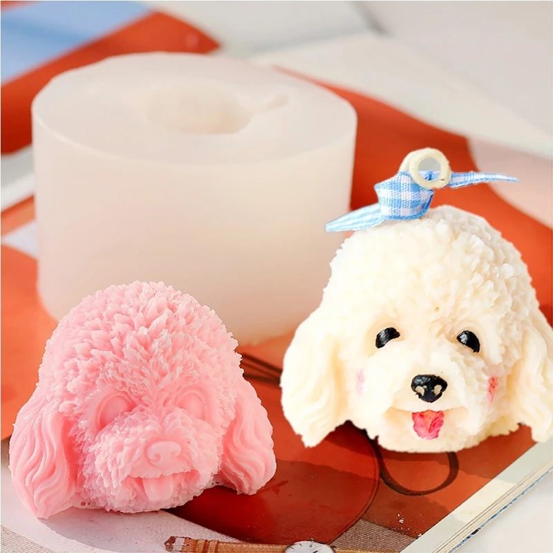 

3D милая форма для мыла в виде головы собаки, силиконовая форма для рукоделия, семейное изготовление мыла ручной работы