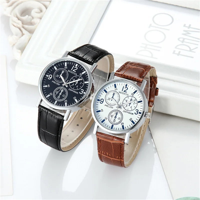 

New Fashion Blu-ray Watches For Men Women Gift Leather Band Quartz Simple And Casual Watches Sport Military Ladies Wrist Watch