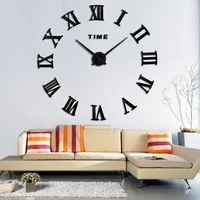 3D Wall Clock Roman Numeral Frameless Wall Clocks DIY Clock Wall Stickers Silent Clock for Home Living Room Office Wall Decor