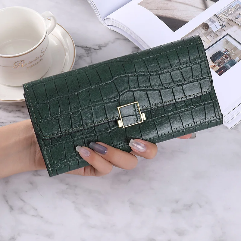 Women's Wallet Long Hand Purse Solid Color PU Ultra-thin Multi-card Slot Large-capacity Wallet Luxury Brand Leather wallet