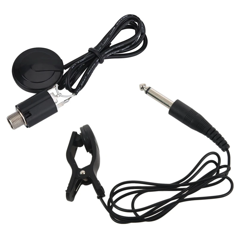

1Pcs Black Universal Guitar Acoustic Pickup Clip & 1 Set Acoustic Guitar Pickup Piezo Transducer