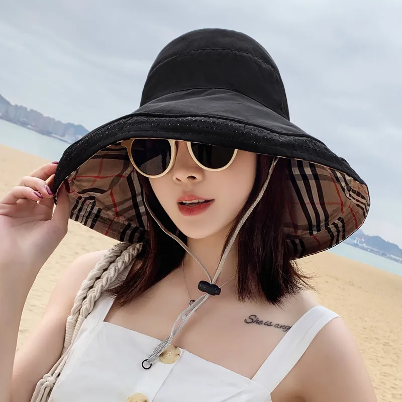 

Шляпа Женская весенне-летняя, модная шапка от солнца в рыбацком стиле, однотонная дышащая, элегантная