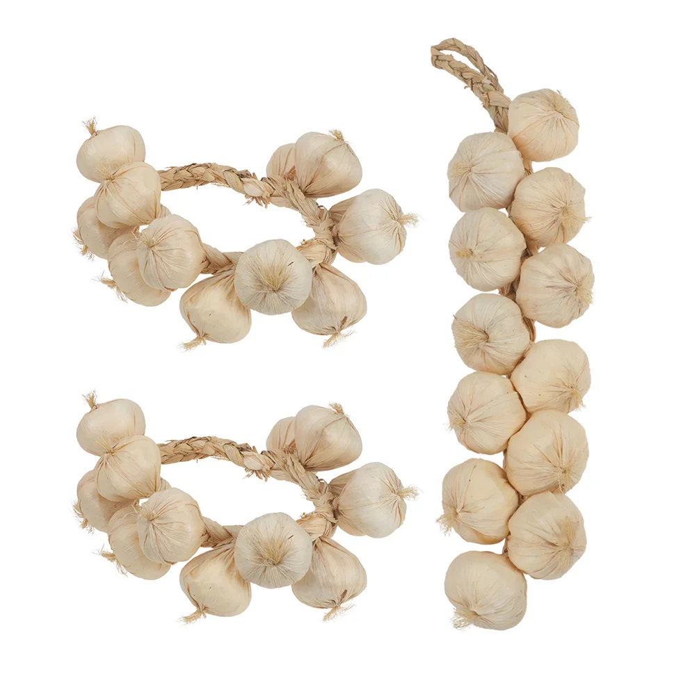

Garlic Artificial Fake String Vegetable Vegetables Hanging Decor Strings Garlandsimulation Props Decoration Model Kitchen Faux