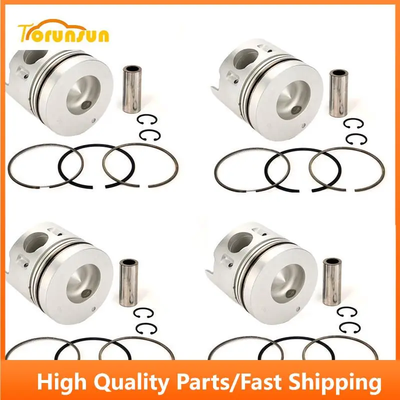 

New 4 Sets STD Piston Kit With Ring ME012174 Fit For Mitsubishi 4D32 Engine 104MM