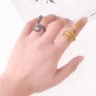 Винтажное кольцо в стиле панк, лягушка, змея для мужчин и женщин, огромное готическое античное кольцо серебряного цвета, модное индивидуальное открытое регулируемое кольцо
