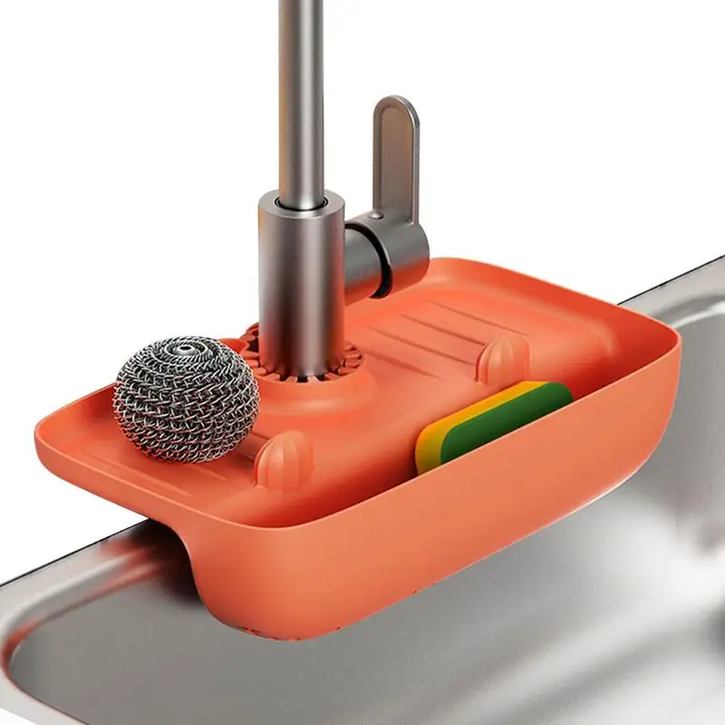 

Faucet Drip Catcher Sink Splash Guard Soap Drain Pad Faucet Absorbent Water Splash Guard With Sponge Holder For Sink Draining